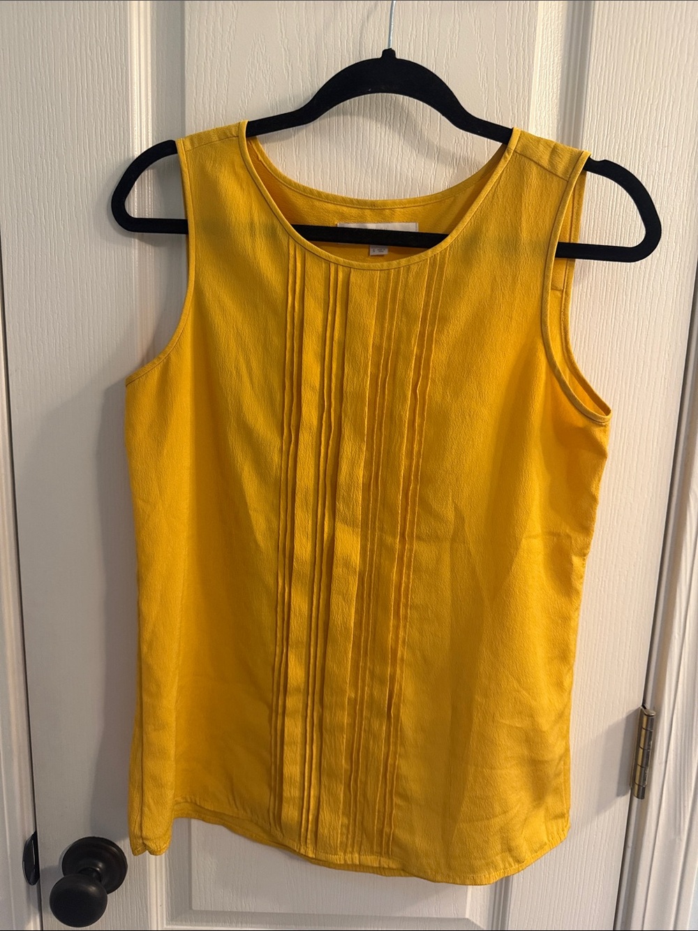 LOFT Mustard Yellow Pintuck Sleeveless Camisole